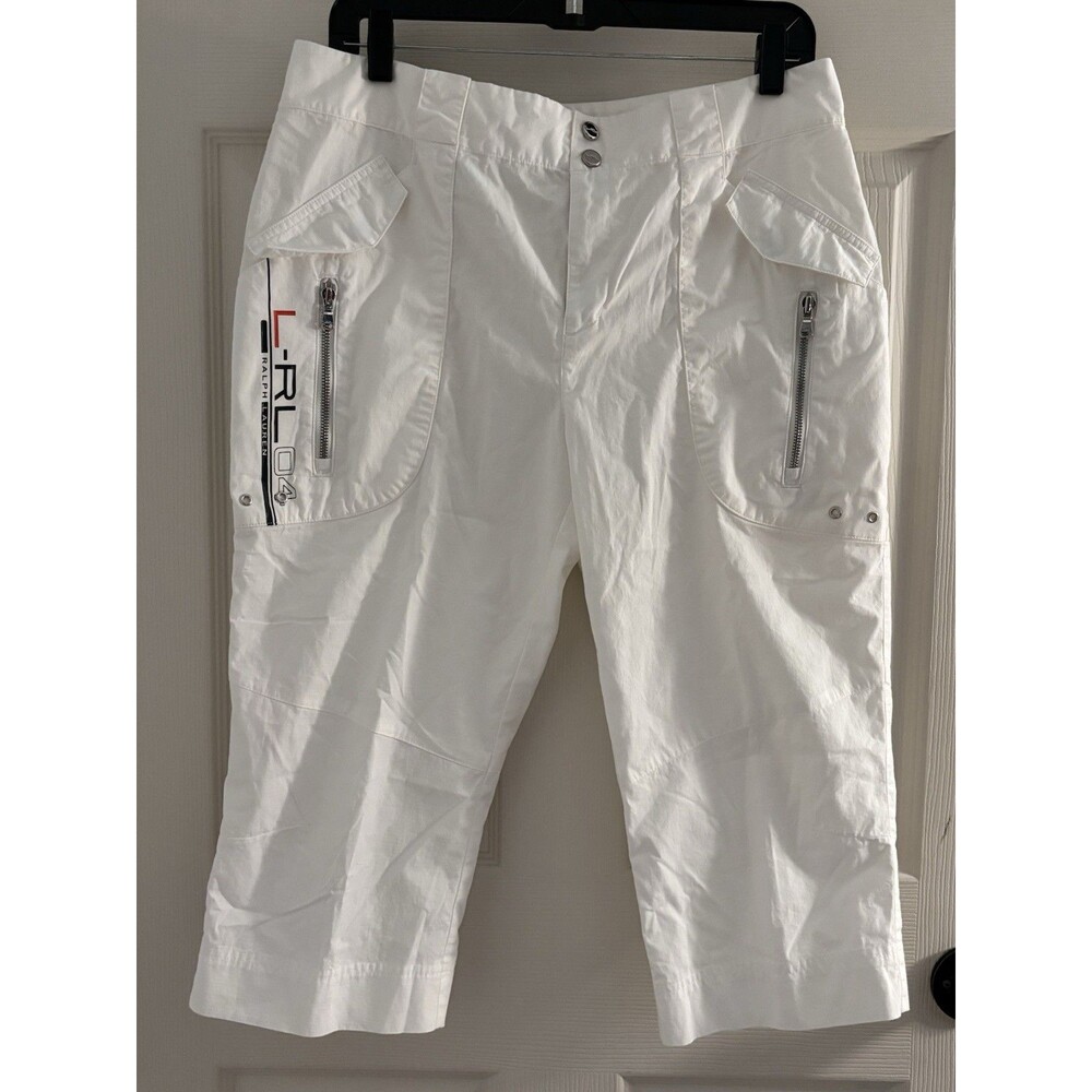 Ralph‎ Lauren LRL Active White Cropped Cargo Pants Women 10